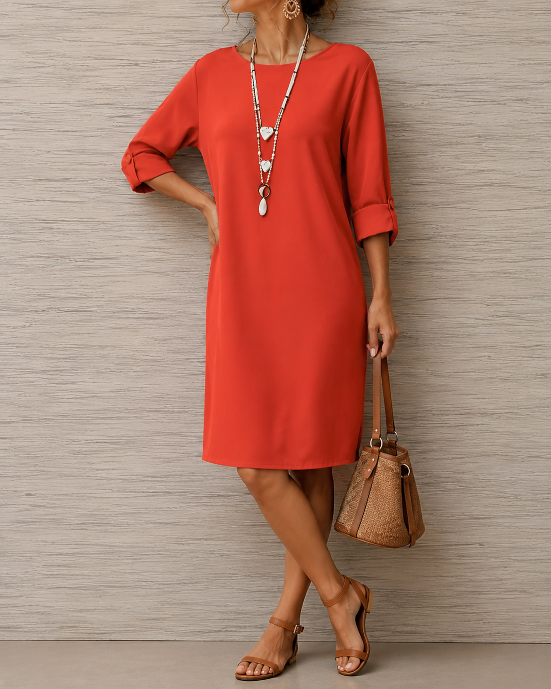 Abito Midi Svasato Elegante Da Donna