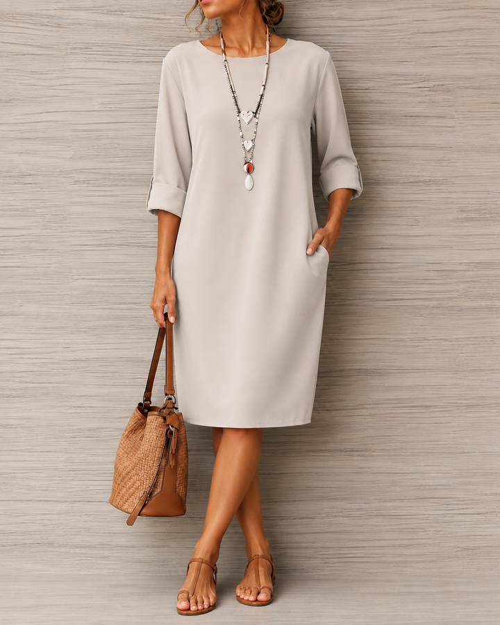 Abito Midi Svasato Elegante Da Donna