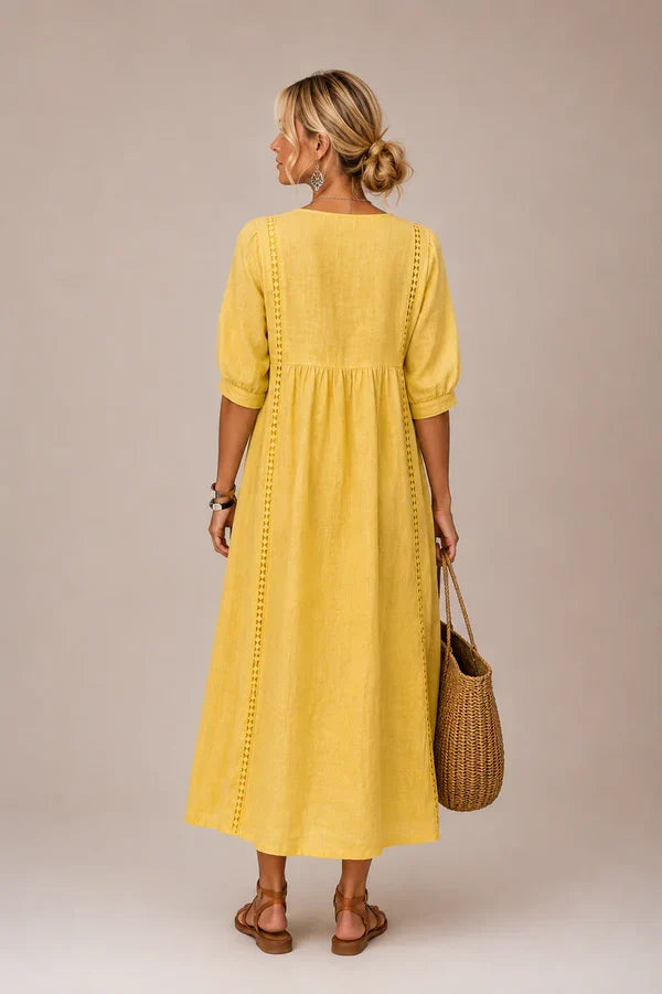 Abito Midi Estivo con Scollo a V da Donna