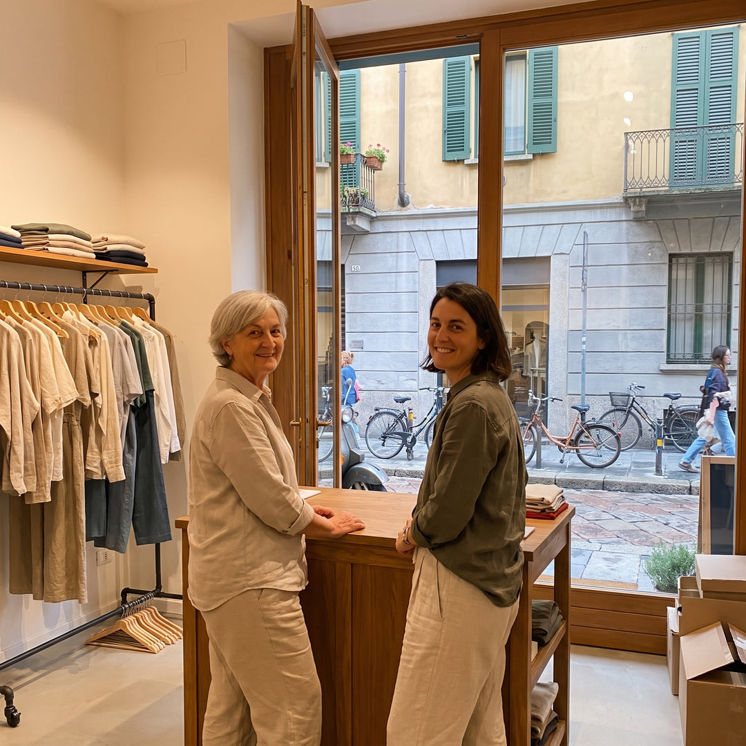 Le fondatrici di Elena Brera nella boutique