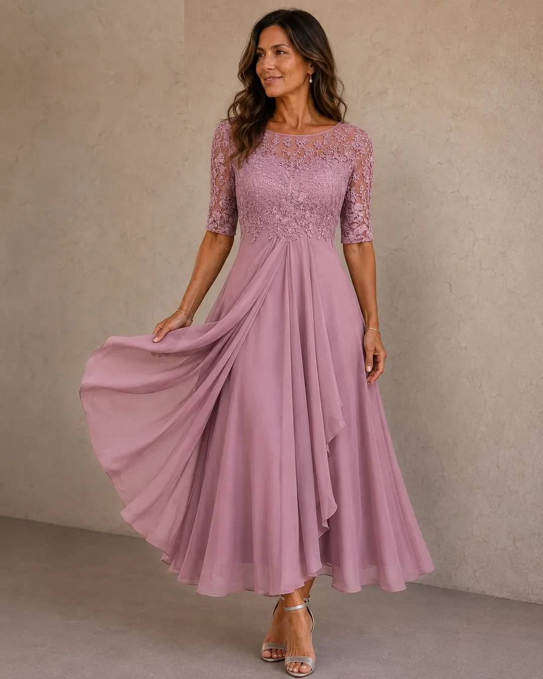 Abito Elegante Da Cerimonia Svasato Da Donna