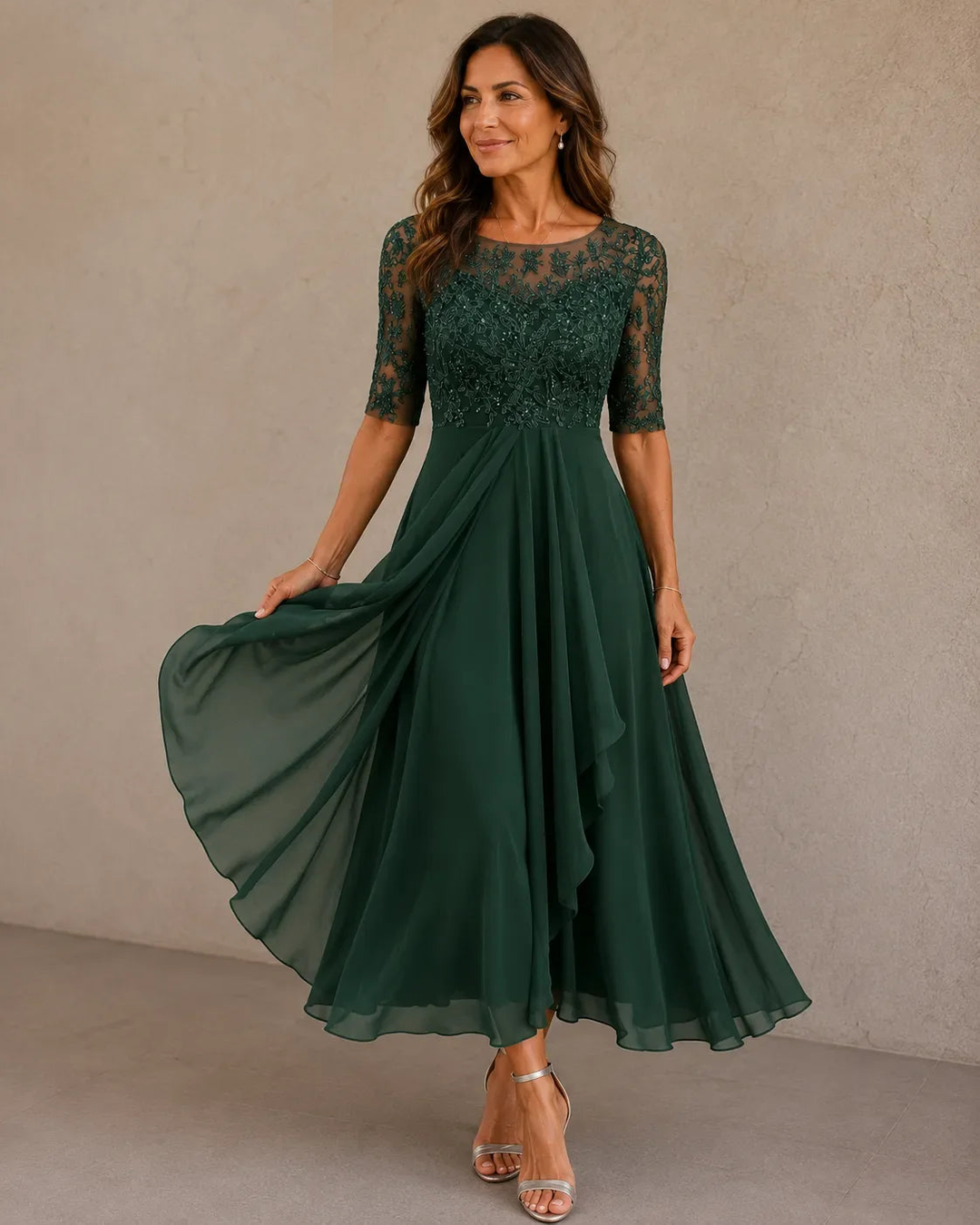 Abito Elegante Da Cerimonia Svasato Da Donna
