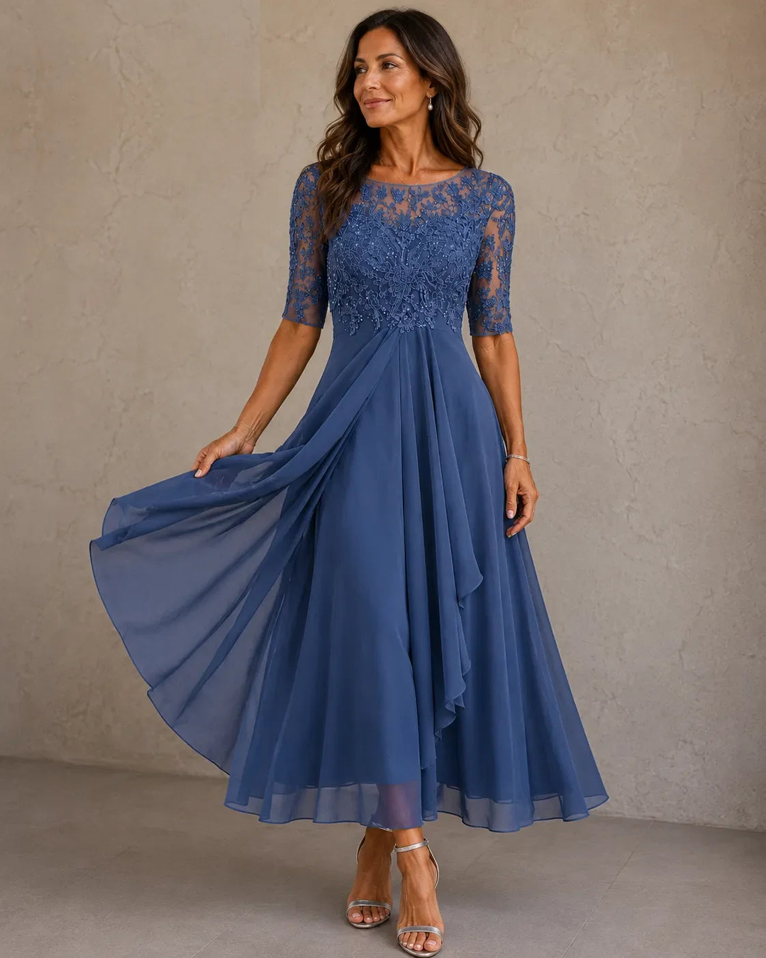 Abito Elegante Da Cerimonia Svasato Da Donna
