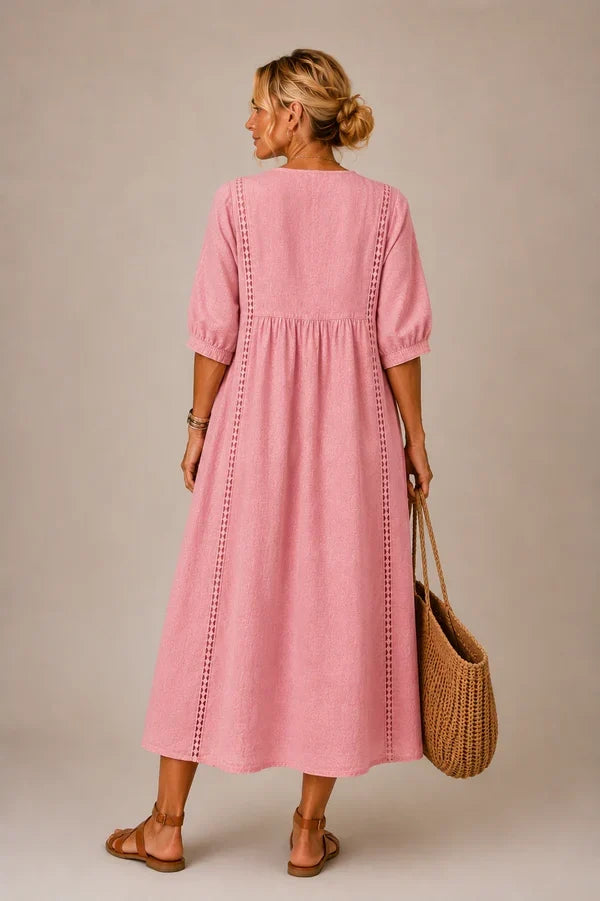 Abito Midi Estivo con Scollo a V da Donna